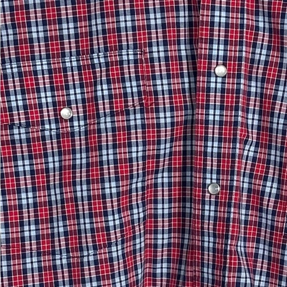 Wrangler 3X men's plaid button down, pearl snaps, cotton blend, western, fall - Picture 2 of 10